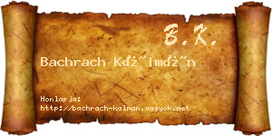 Bachrach Kálmán névjegykártya
